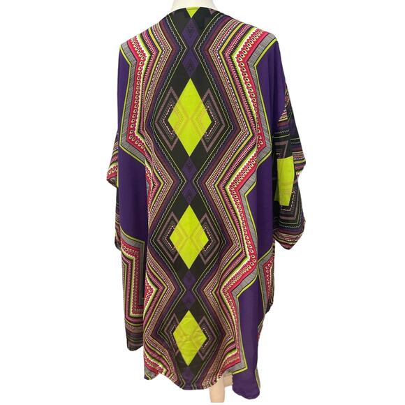 Ashley Stewart Plus Size 22/24 Polyester Lightweight Geometric Cardigan Coverup - Picture 4 of 6